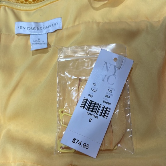 NY&C  strapless yellow dress - Picture 7 of 7